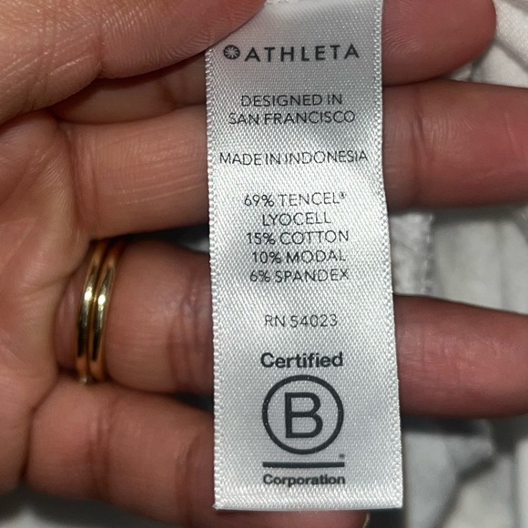 Athleta yoga open back cross tie sweater top tencell Cotton blend - Picture 8 of 10